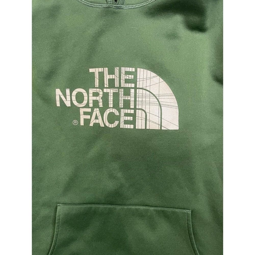 North Face Sweater Mens Medium Green Pullover Hoodie Sweatshirt Mens - Picture 3 of 6